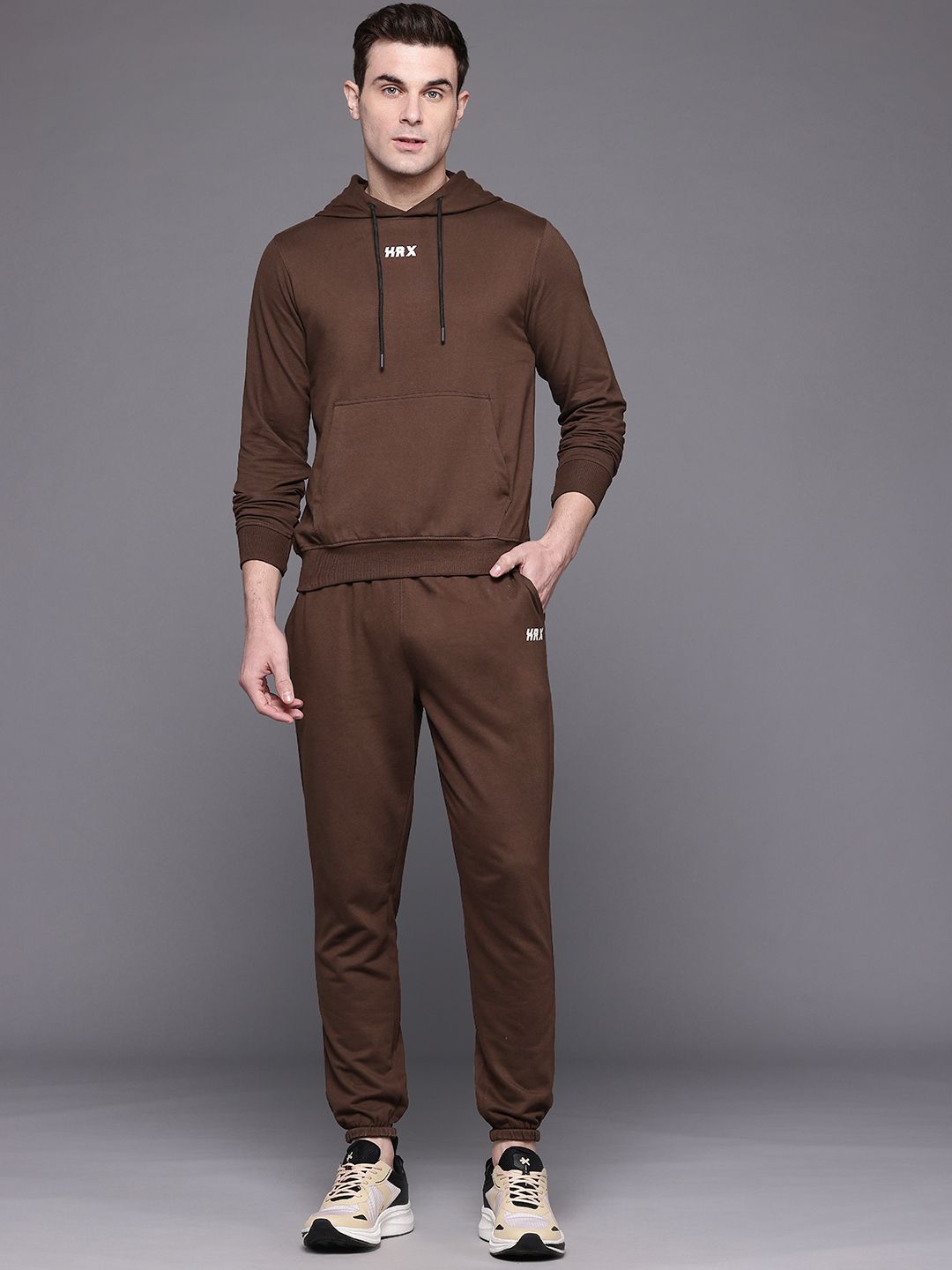 HRX by Hrithik Roshan Typography Printed Hooded Lifestyle Tracksuit