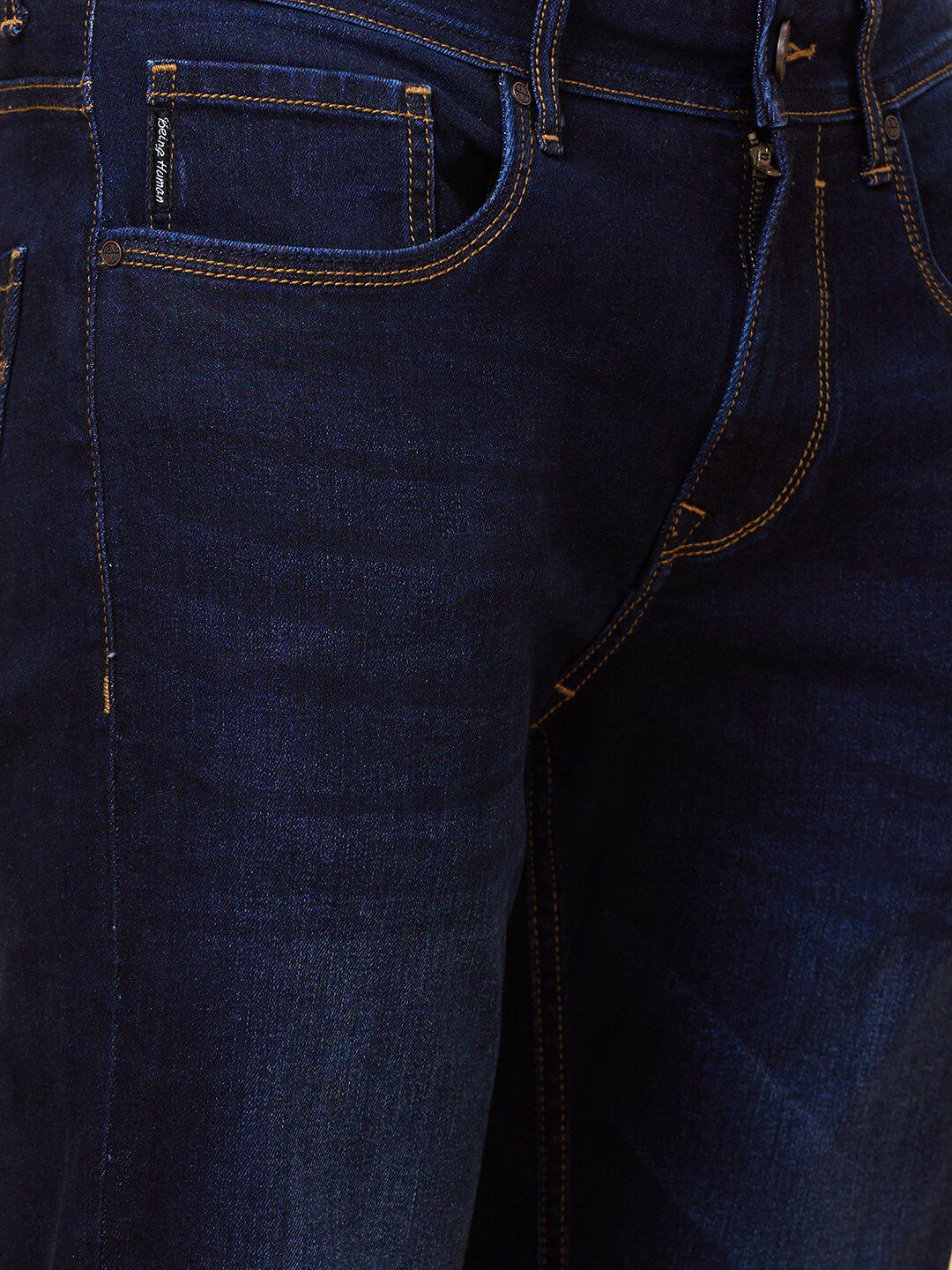 Being Human Men Slim Fit Mid Rise Clean Look Light Fade Jeans