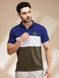 Being Human Men Colourblocked Polo Collar T-shirt