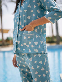 SANSKRUTIHOMES Graphic Printed Pure Cotton Shirt With Pyjamas