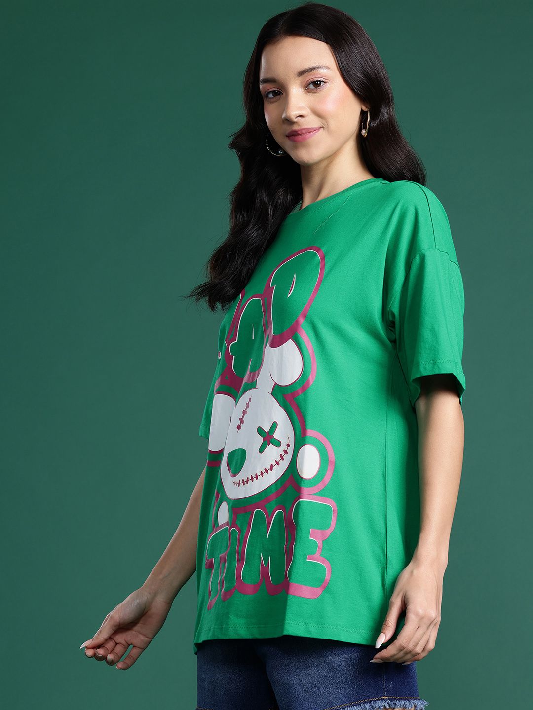 DressBerry Printed Pure Cotton Oversized T-shirt
