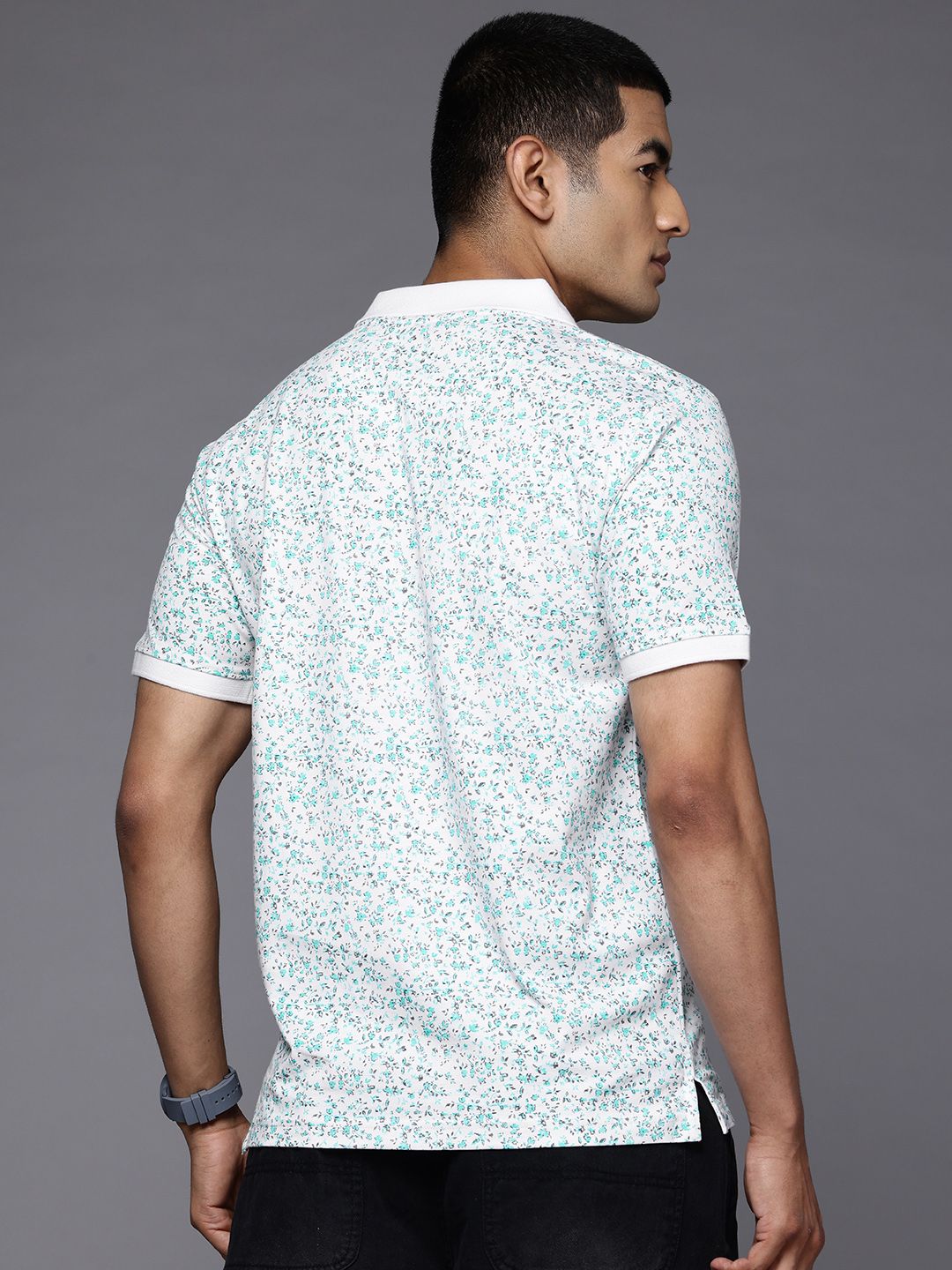 Raymond Printed Polo Collar Pure Cotton Slim Fit T-shirt