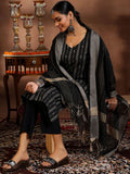 Libas Ethnic Motifs Thread Work Straight Kurta with Trousers & With Dupatta