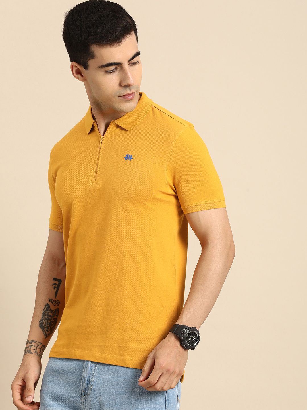 Being Human Men Polo Collar Pure Cotton T-shirt