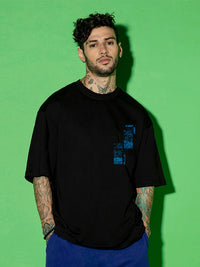 Bewakoof Graphic Printed Drop-Shoulder Sleeves Oversized Cotton T-shirt