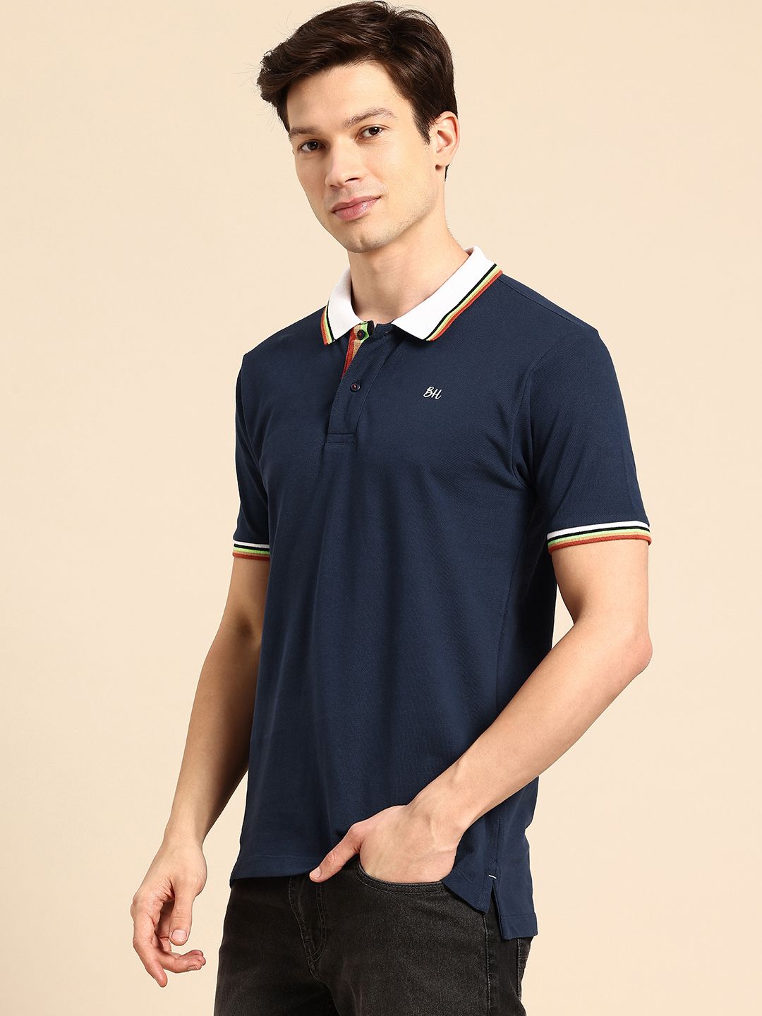 Being Human Polo Collar Pure Cotton T-shirt