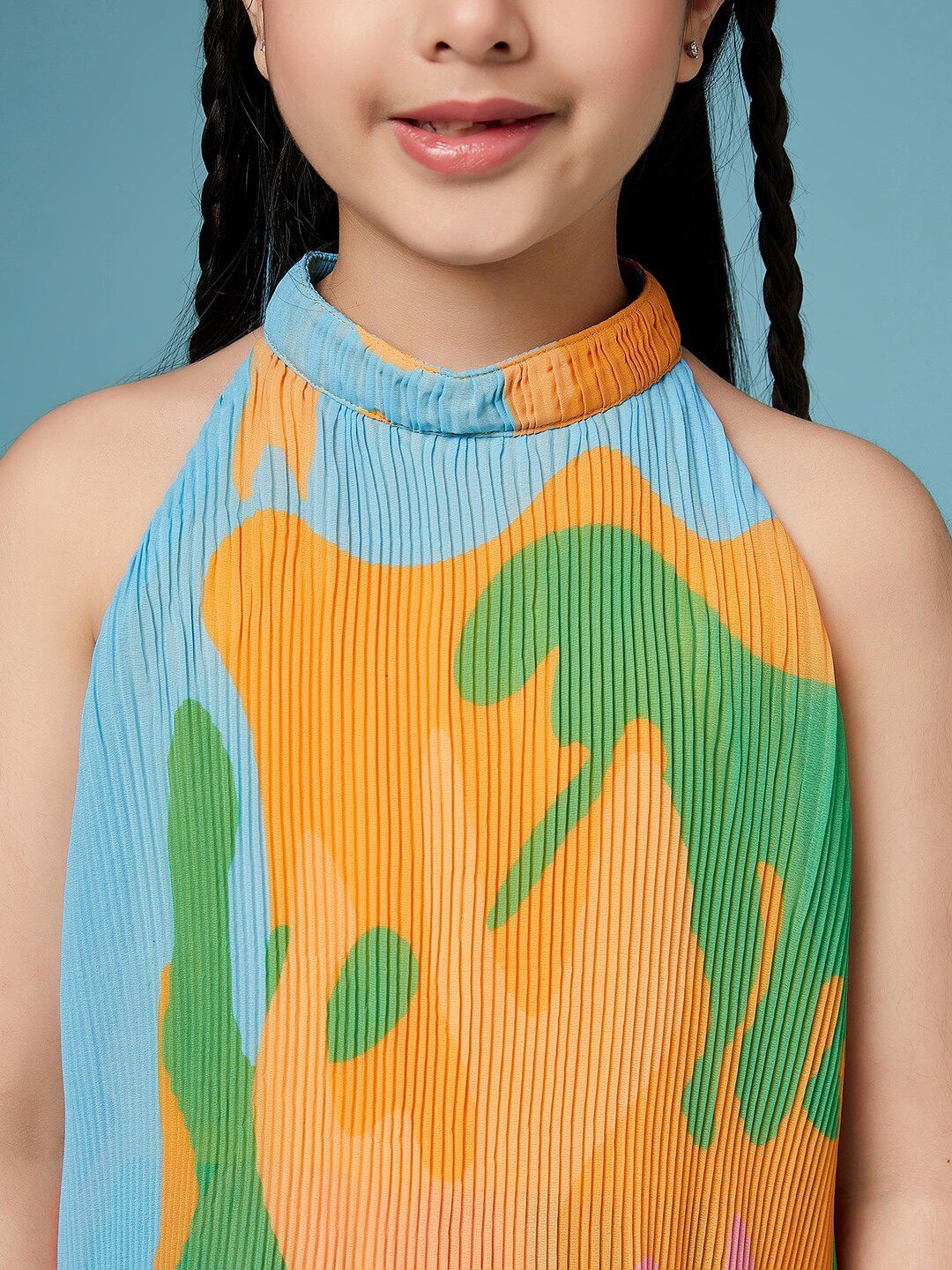 pspeaches Girls Tie and Dye Georgette A-Line Dress