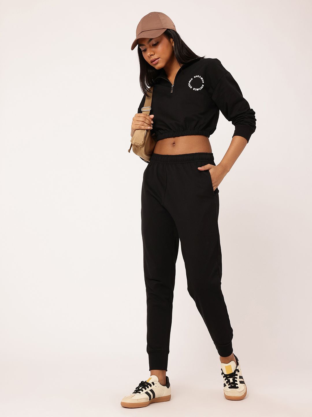 Kook N Keech Street Savvy Relaxed Crop Sweatshirt With Joggers Co-Ords Set