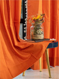 URBAN SPACE Orange & Off White Window Curtain