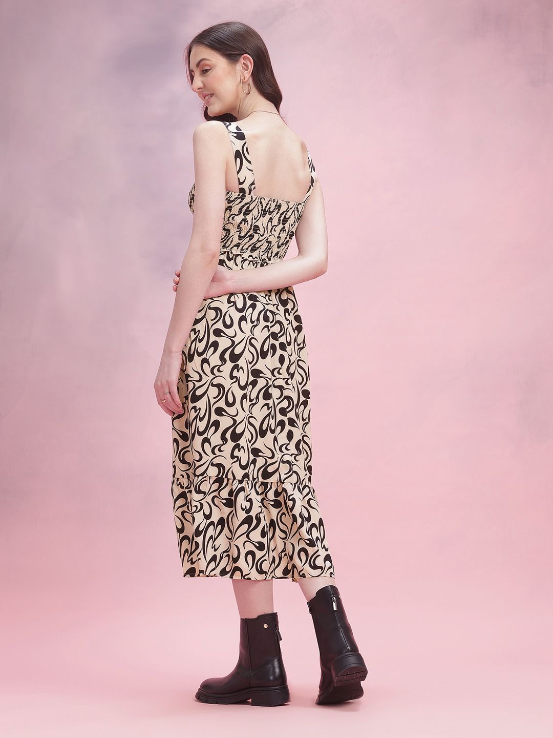 DressBerry Printed Fit & Flare Dress