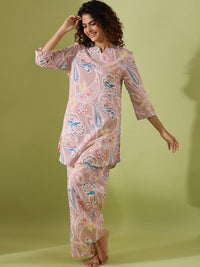 SANSKRUTIHOMES Ethnic Motifs Printed Pure Cotton Night suit