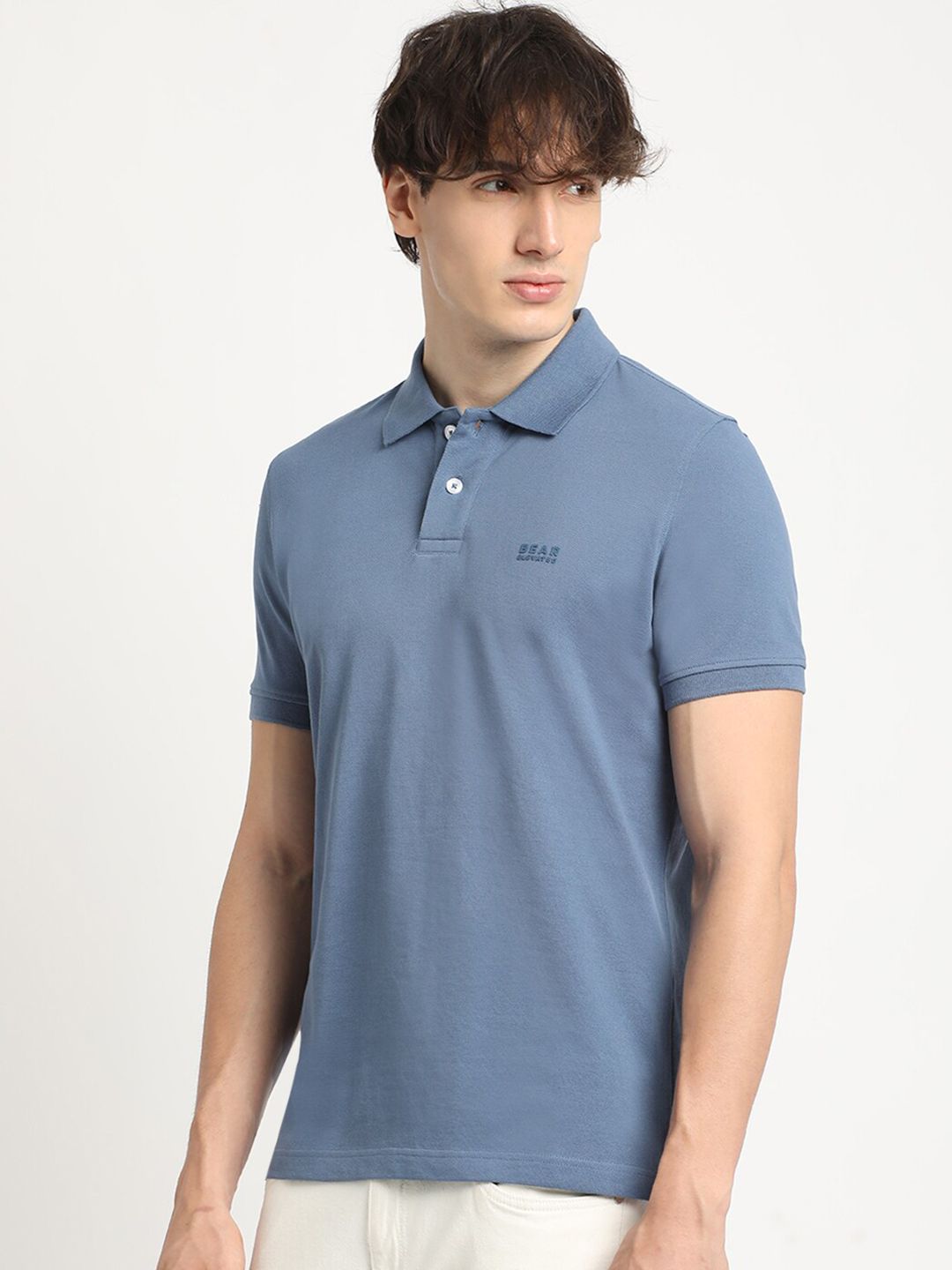 THE BEAR HOUSE Polo Collar Pure Cotton T-shirt