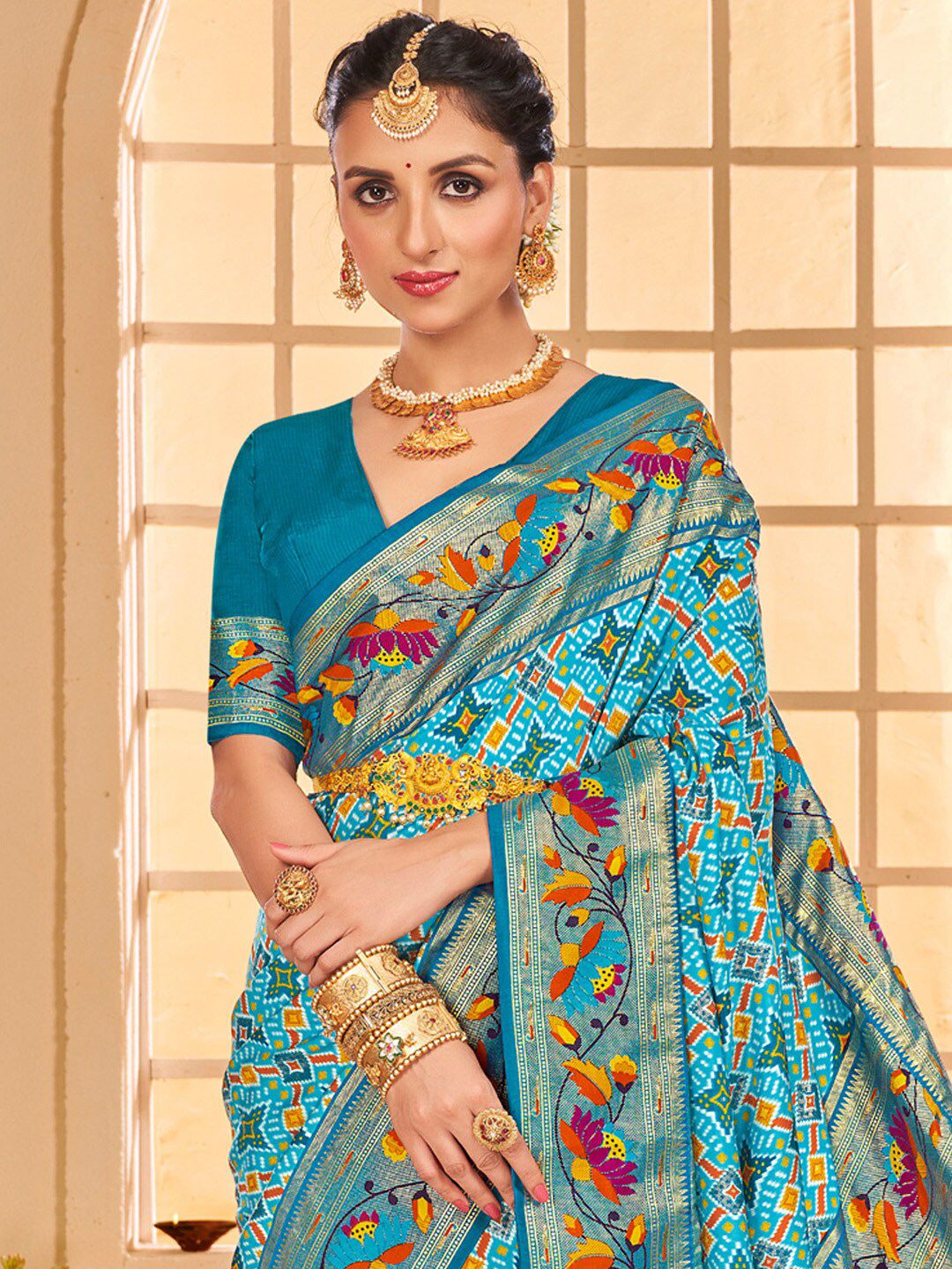 Saree mall Ethnic Motifs Zari Tussar Sarees