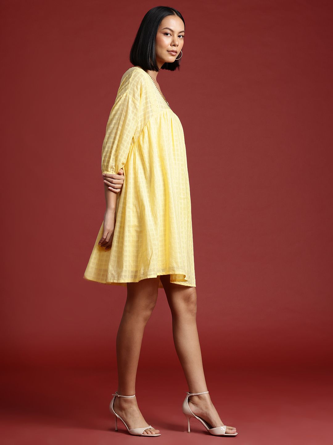 all about you Puff Sleeve Empire Dress