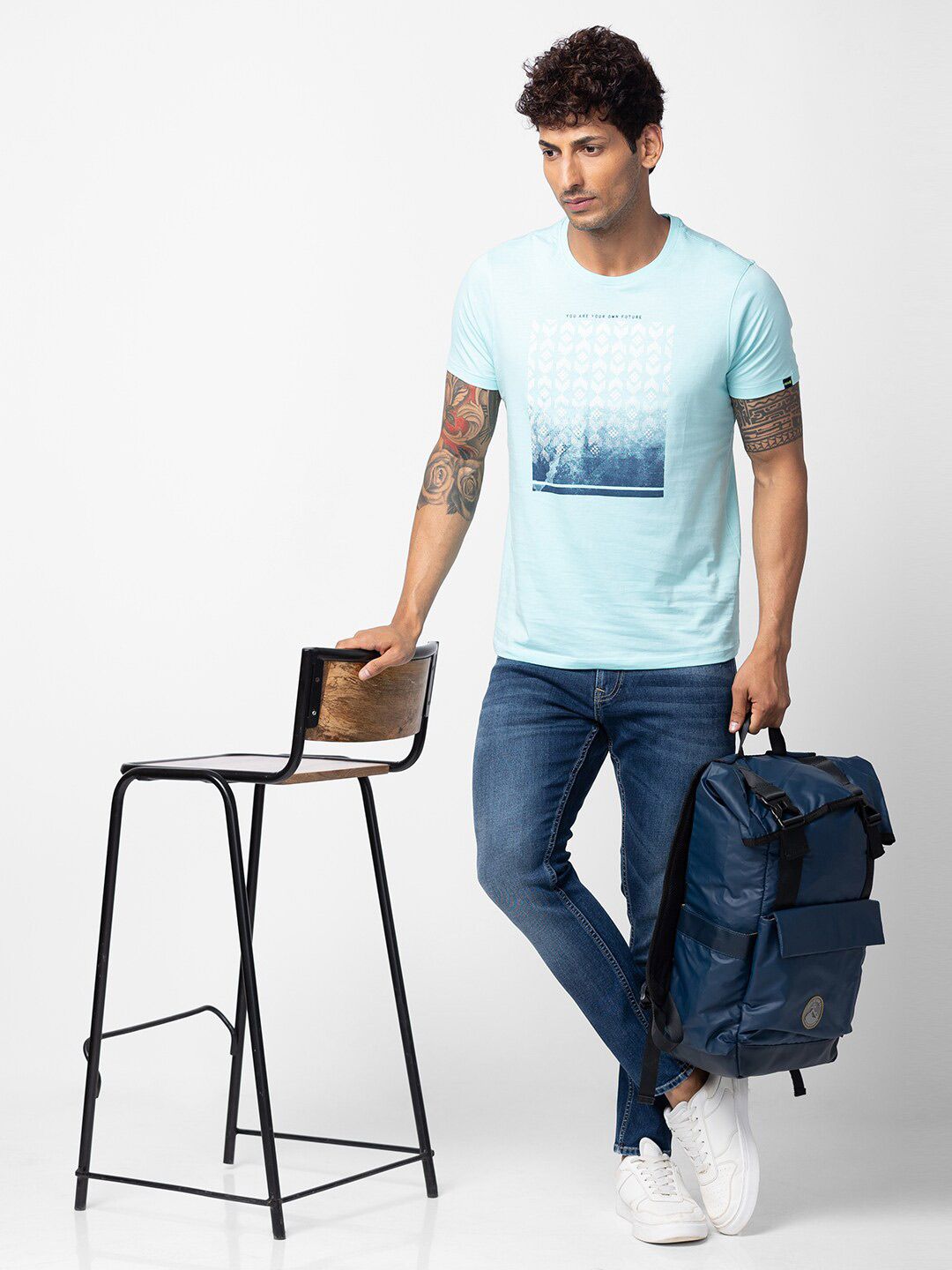 SPYKAR Men Printed Cotton T-shirt