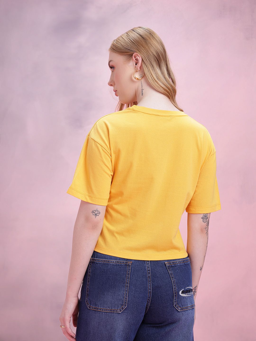 DressBerry Drop-Shoulder Sleeves Relaxed Fit T-shirt