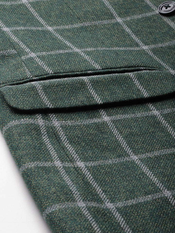 Park Avenue Checked Single-Breasted Slim Fit Formal Blazer