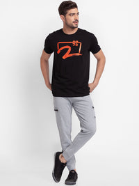 SPYKAR Men Melange Grey Solid Slim-Fit Cotton Jogger