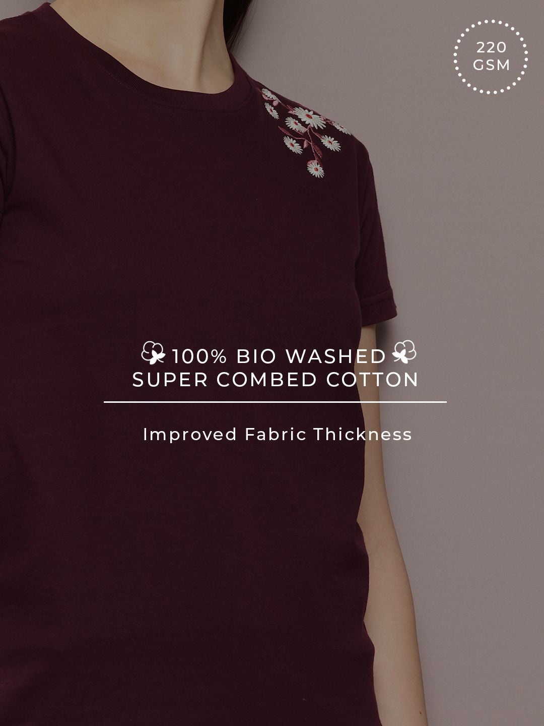 DILLINGER Women Regular Fit Short Sleeve Embroidery Tshirt