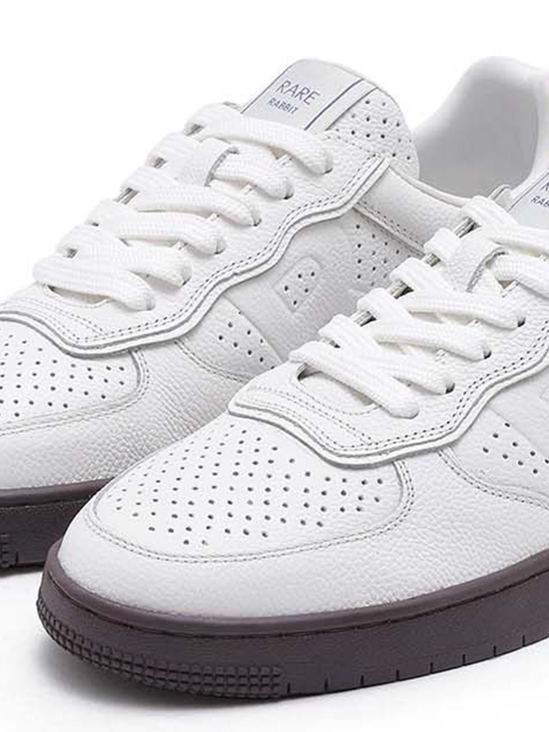 RARE RABBIT Men Perforations Round Toe Leather Sneakers