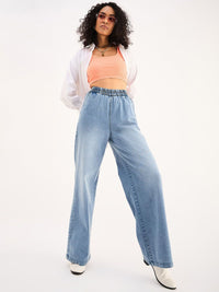 SASSAFRAS BASICS Women Clean Look Straight Fit Heavy Fade Acid Wash Stretchable Jeans