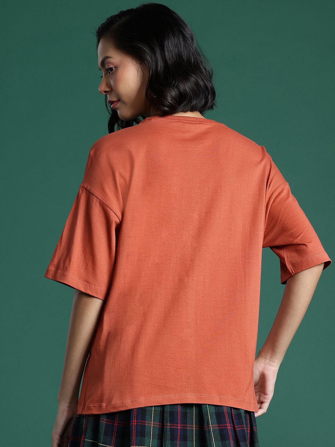 DressBerry Typography Printed Drop-Shoulder Sleeves Pure Cotton T-shirt