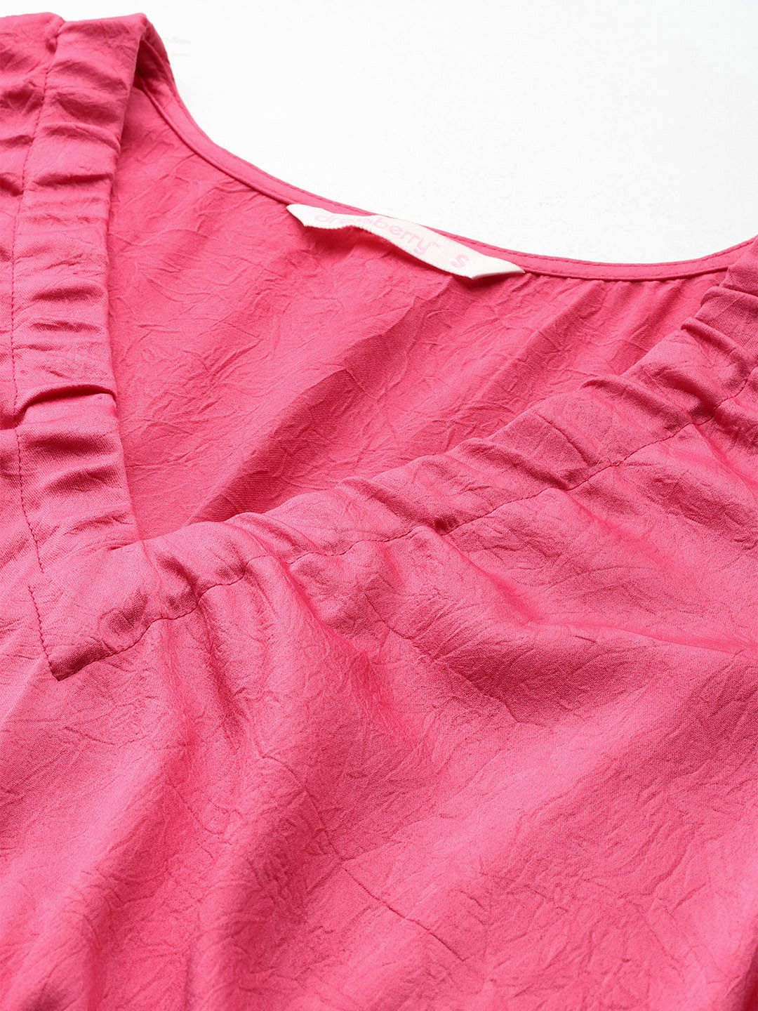 DressBerry Puff Sleeve A-Line Midi Dress