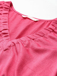 DressBerry Puff Sleeve A-Line Midi Dress