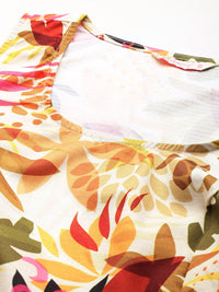 DressBerry Floral Print Crop Top With Trousers & Shirt