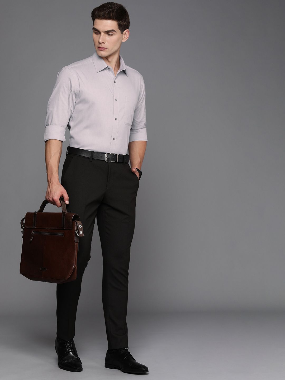 Raymond Self Design Slim Fit Pure Cotton Formal Shirt
