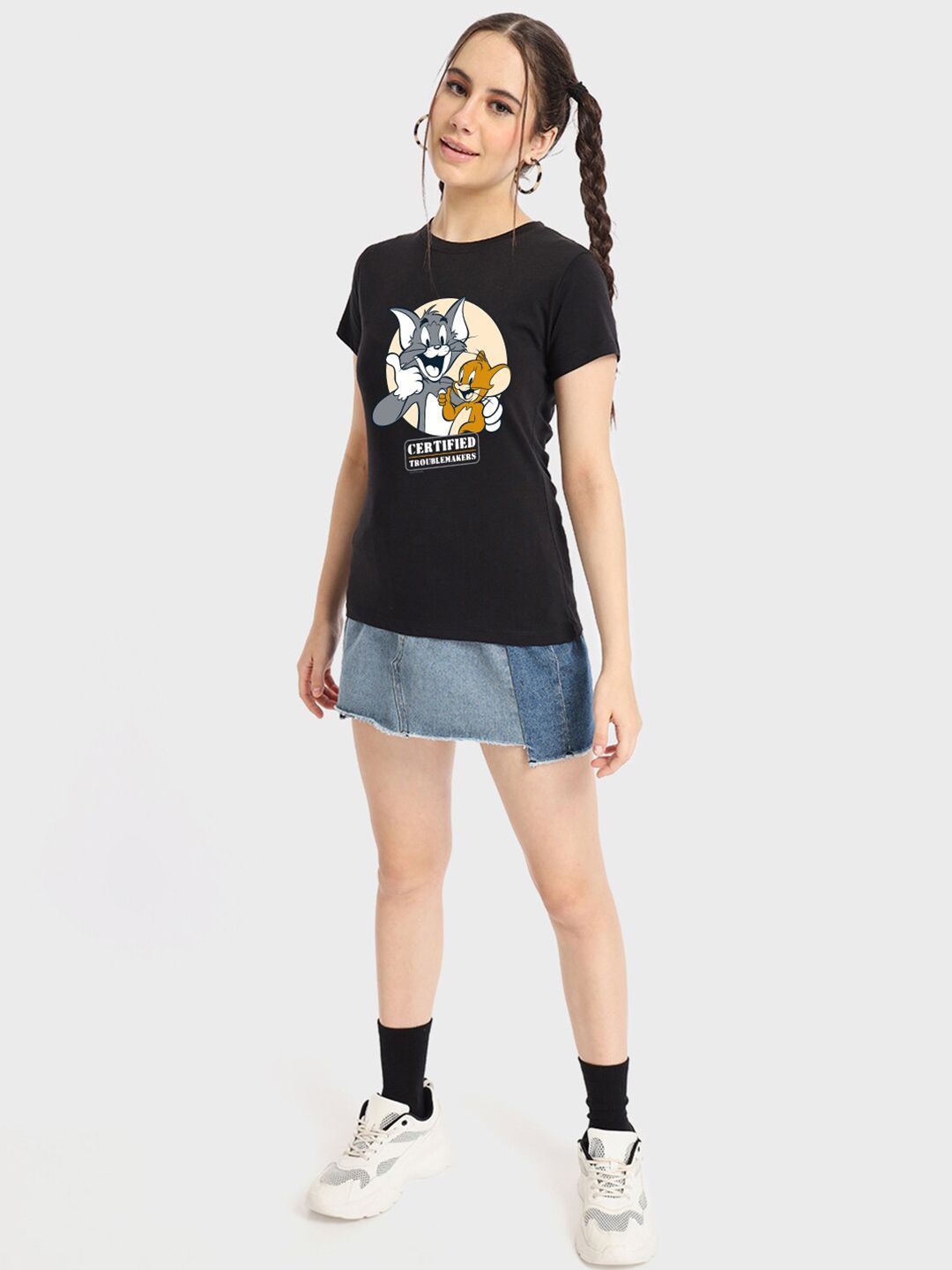 Bewakoof Humour and Comic Printed Tom & Jerry Pure Cotton T-shirt