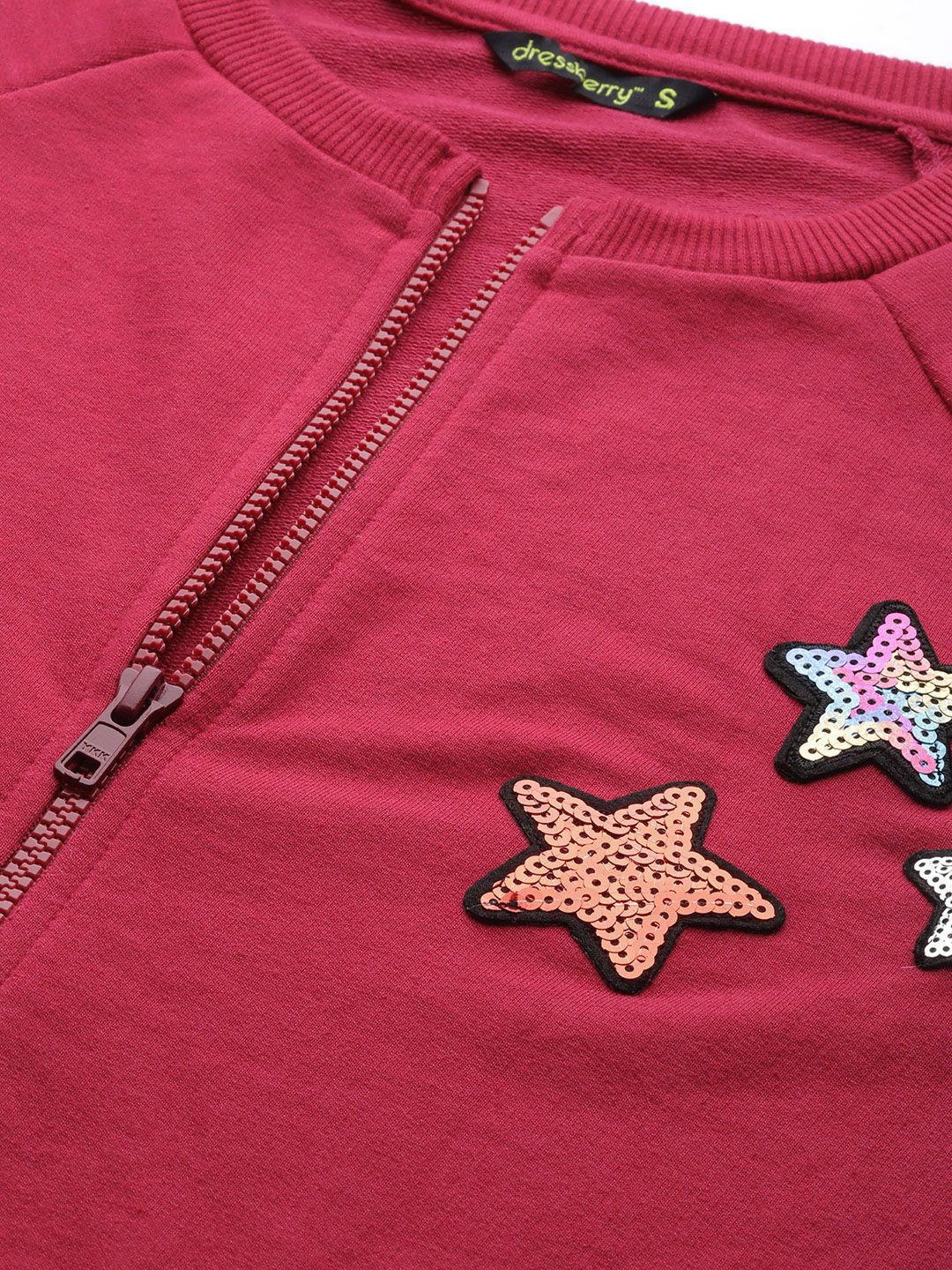 DressBerry Women Pink Solid Sweatshirt