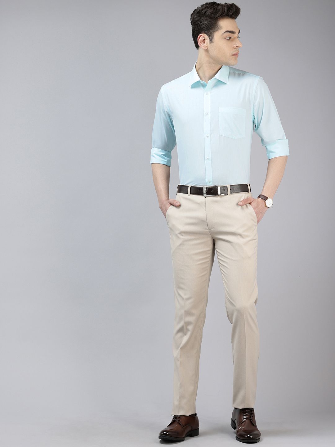 Park Avenue Self-Design Slim Fit Formal Shirt