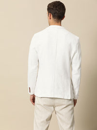 Mr Bowerbird  Pure Cotton Self Design Textured Tailored Fit Casual Blazers