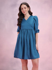 DressBerry Puff Sleeve A-Line Dress