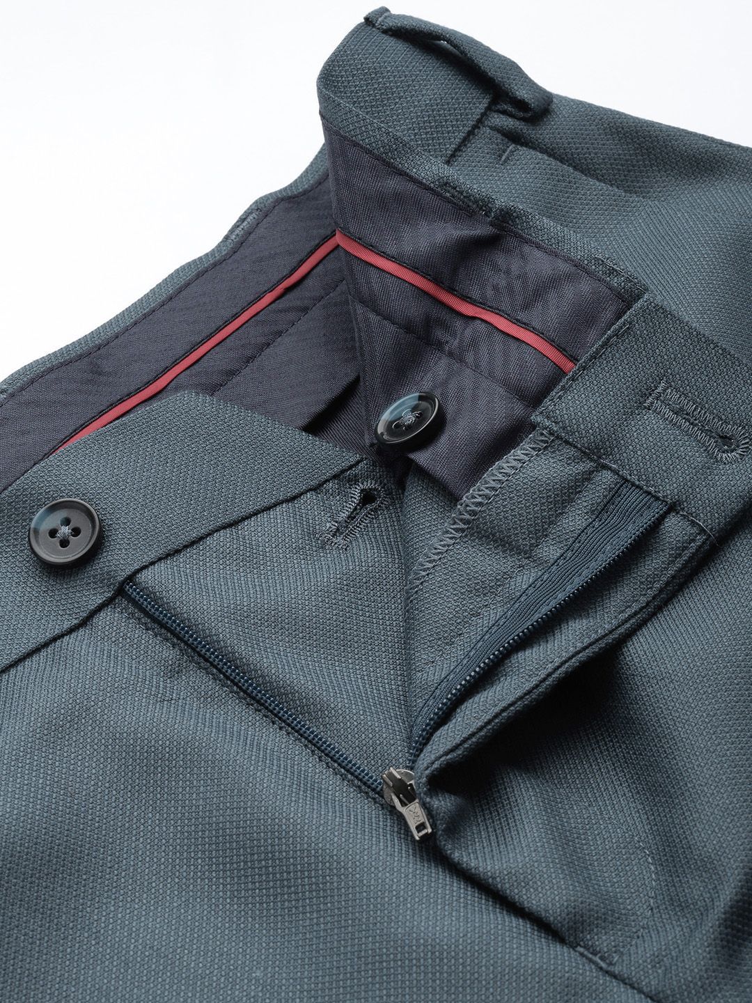 Raymond Men Textured Slim Fit Formal Trousers