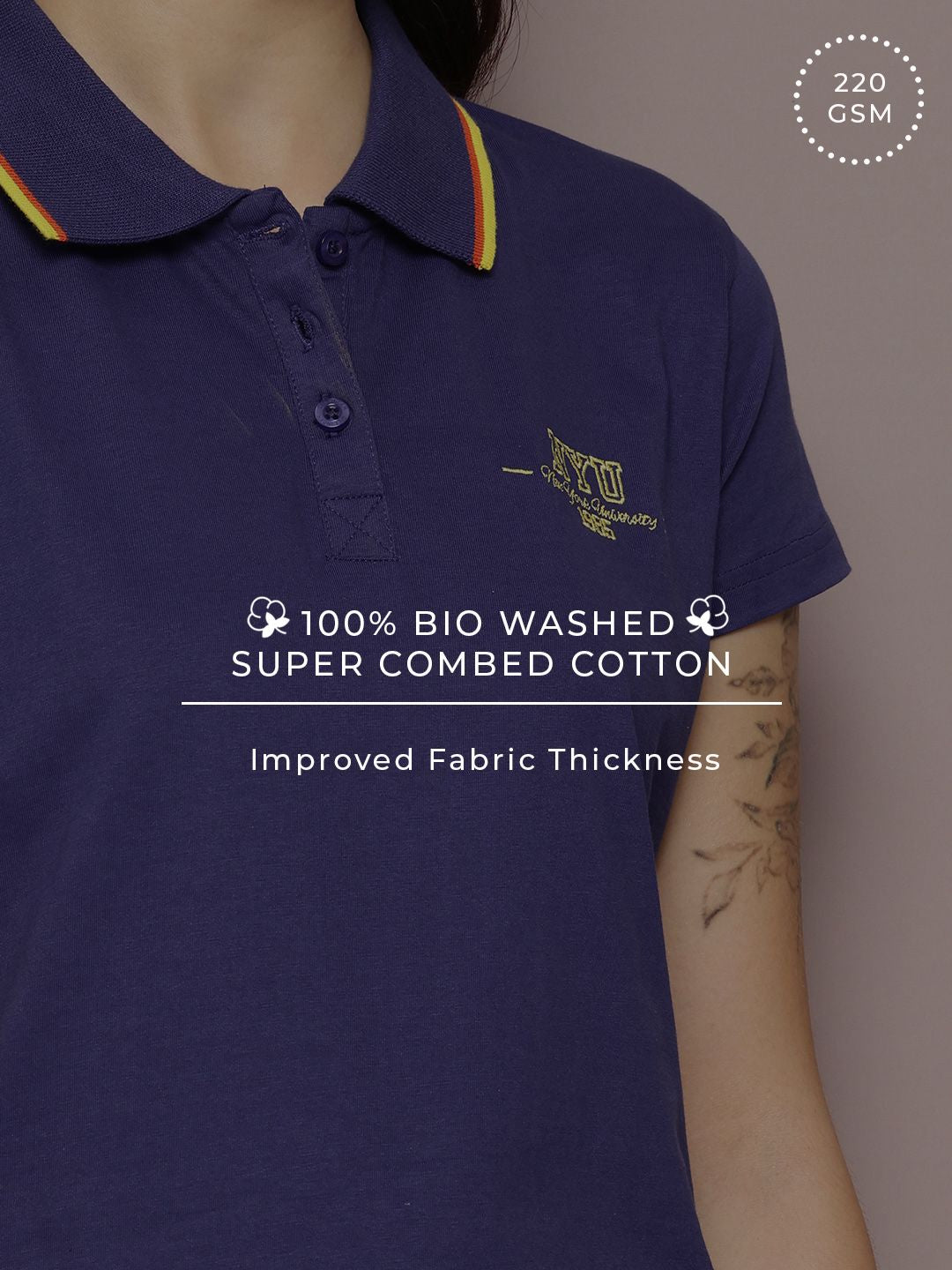 DILLINGER Women's Regular Fit Badge Embroidery Polo Tshirt