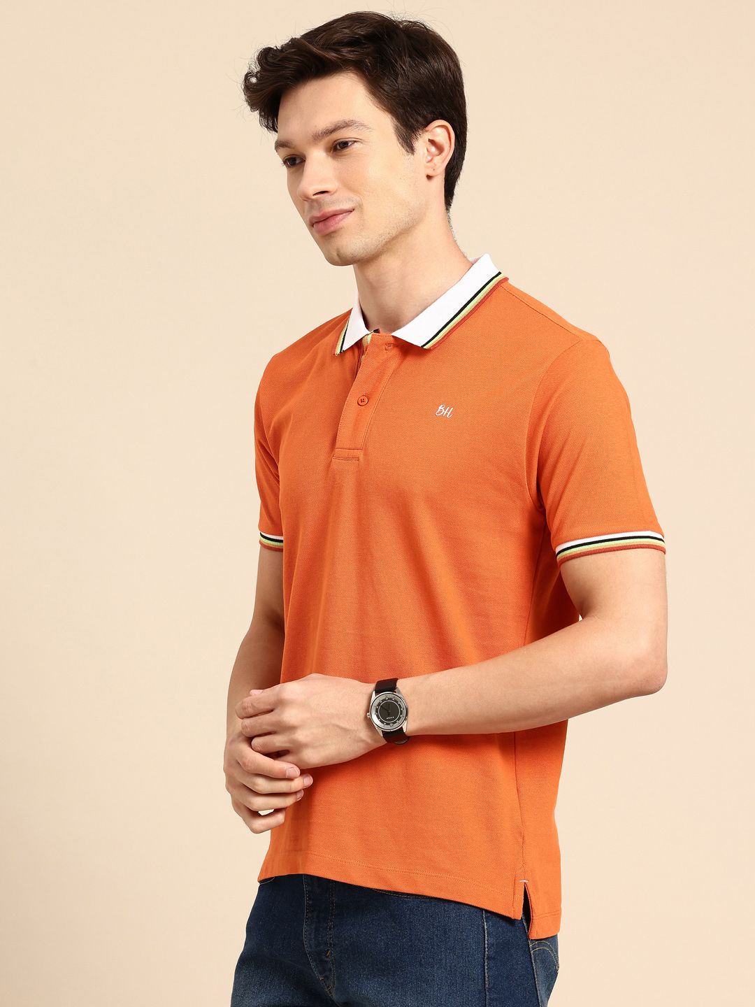 Being Human Polo Collar Pure Cotton T-shirt
