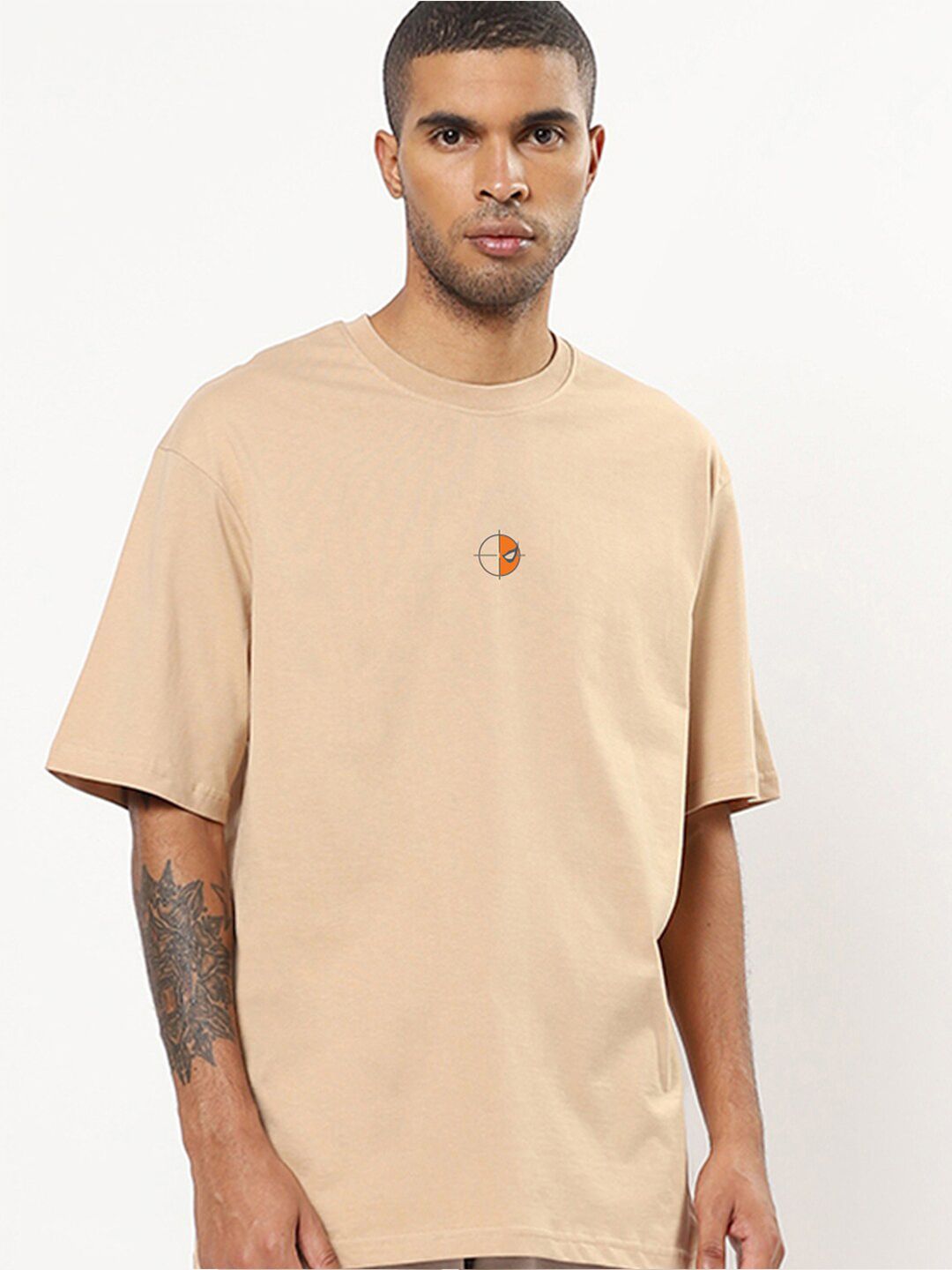 Bewakoof Deathstroke Printed Drop-Shoulder Sleeves Oversized Cotton T-shirt