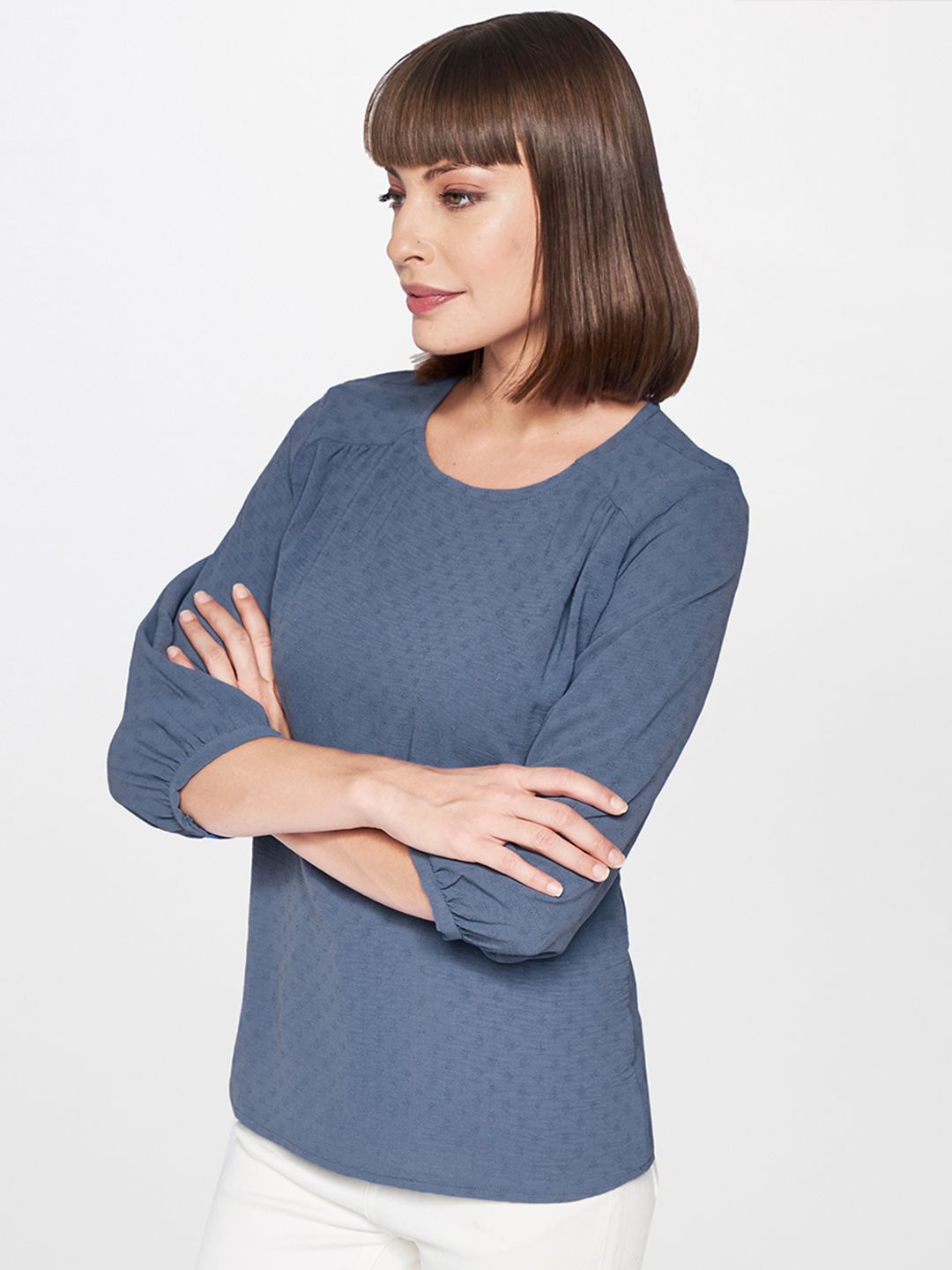 AND Blue Blouson Top