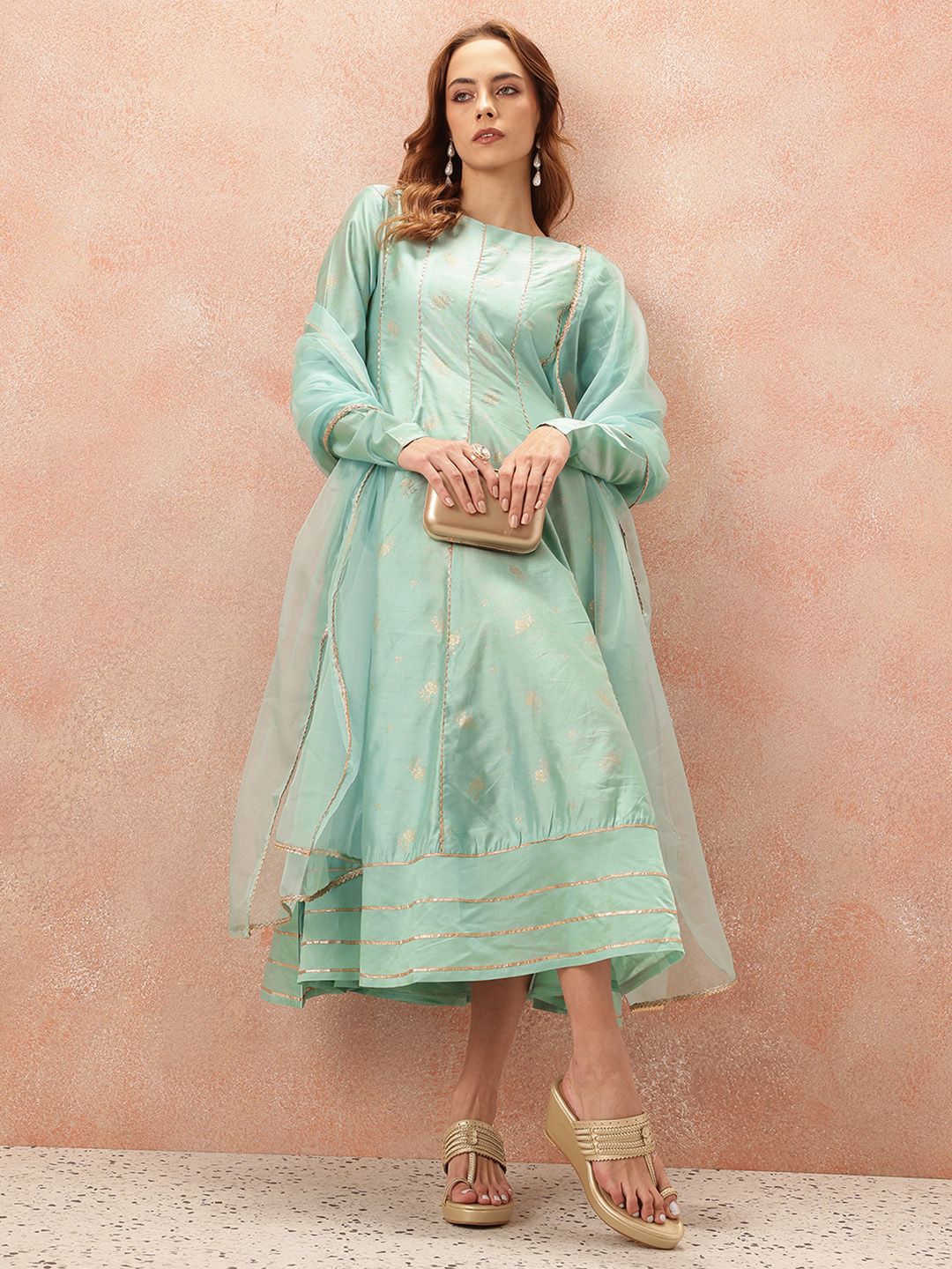 all about you Gotta Patti Ethnic Dress With Dupatta