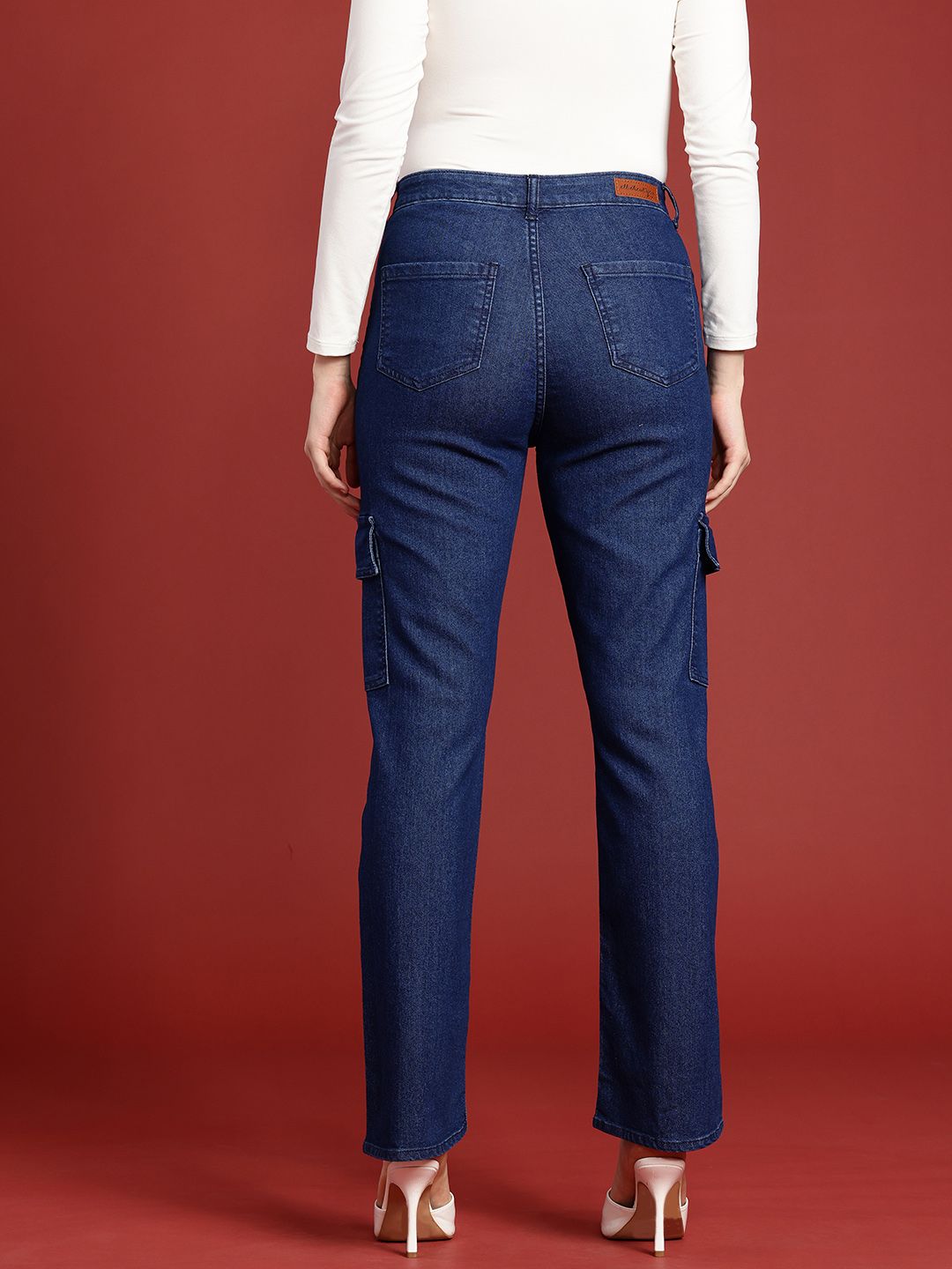 all about you Women Straight Fit Light Fade Stretchable  Cargo Jeans