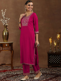 Libas Floral Embroidered Kurta With Trousers & Dupatta