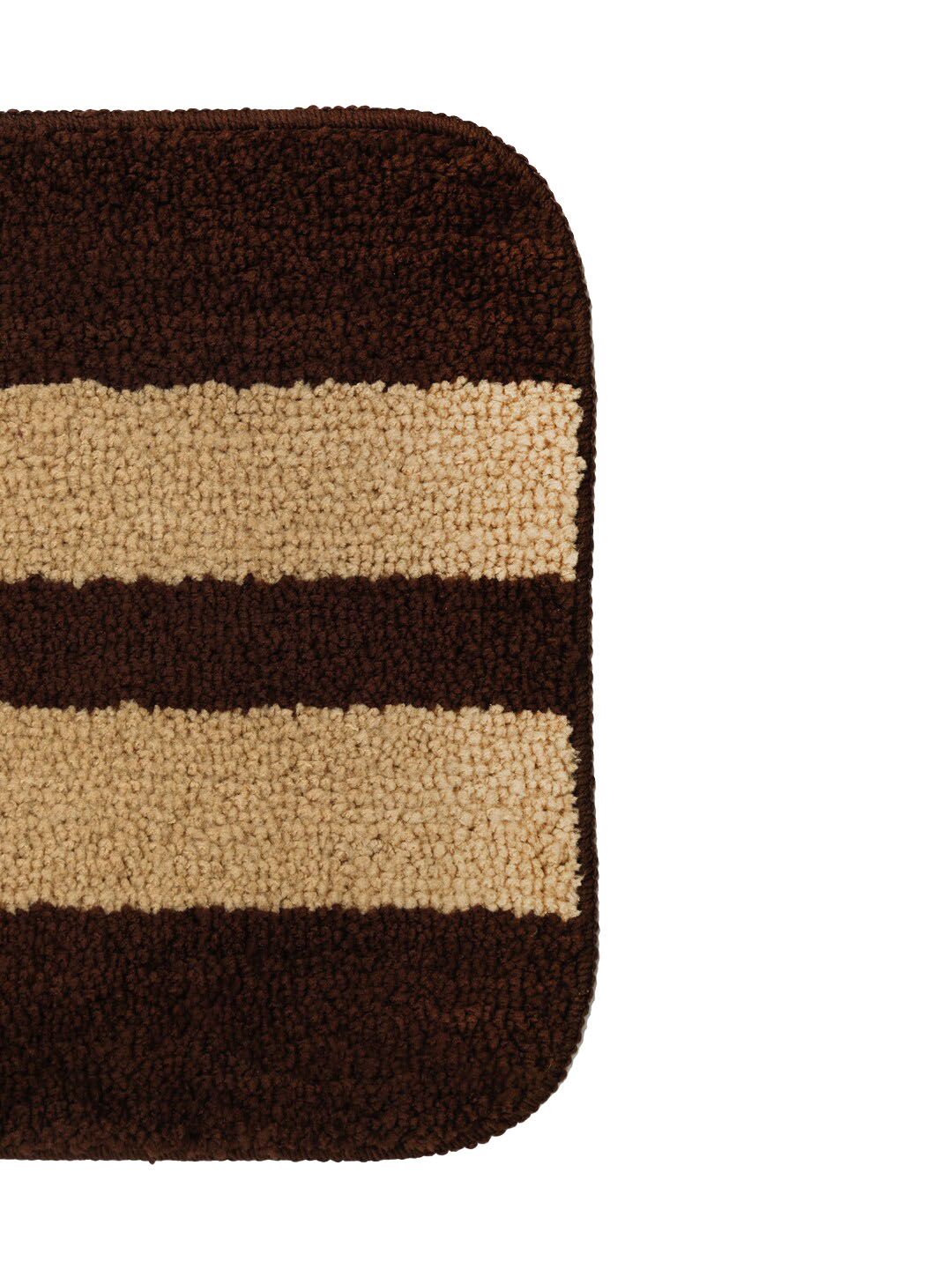 HOSTA HOMES Set Of 2 Brown & Beige Striped Anti-Skid Doormats