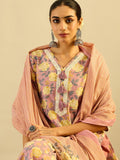 Indo Era Floral Printed Pure Cotton Kurta With Trousers &  Dupatta