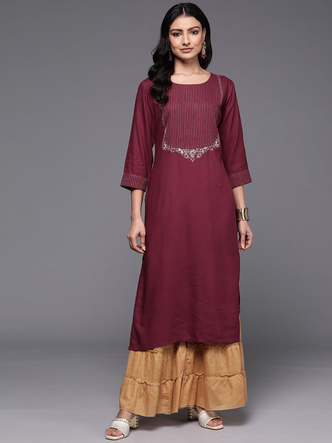 Indo Era Zari Embroidered Kurta