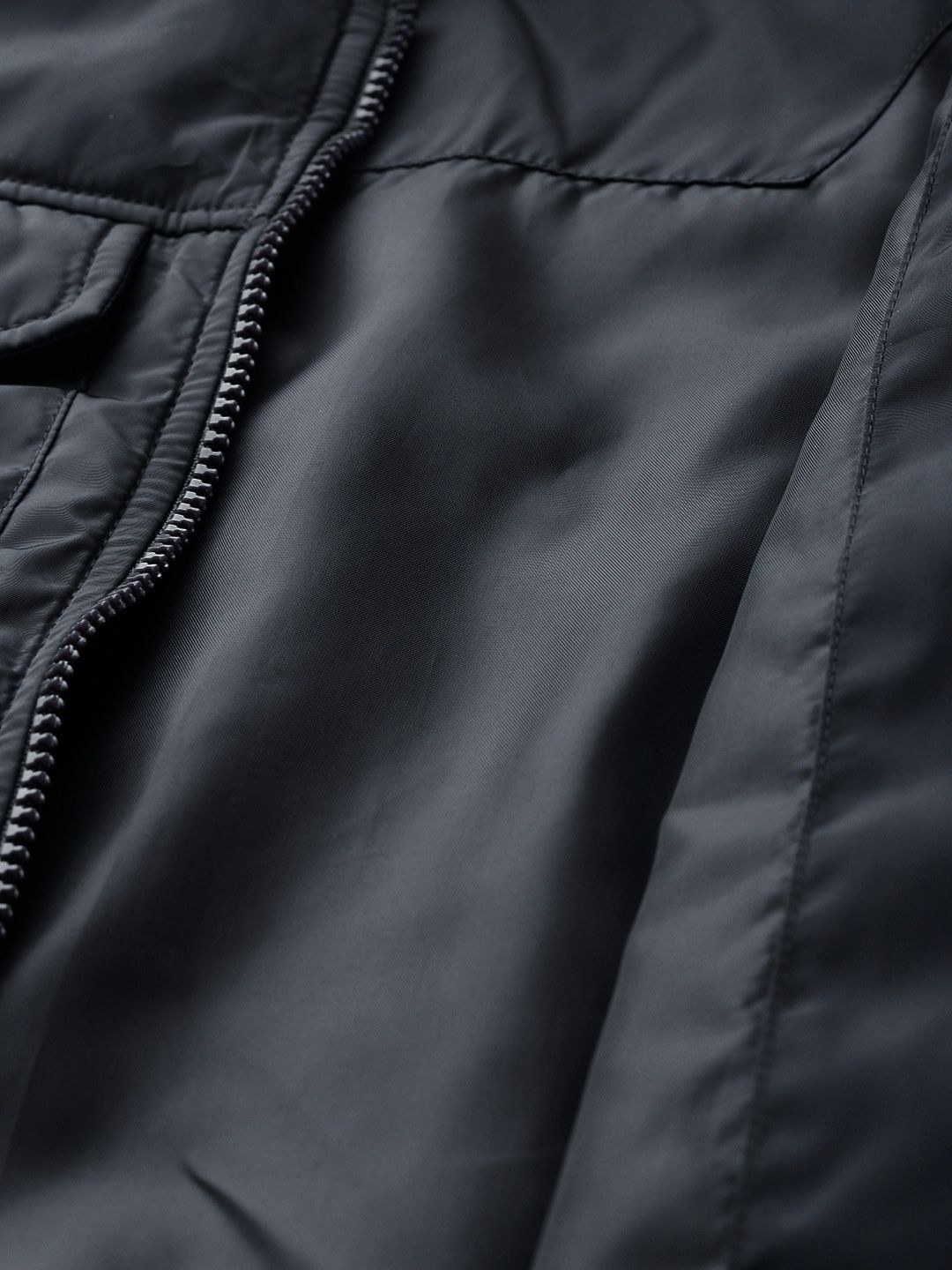 DressBerry Women Navy Blue Solid Bomber Jacket