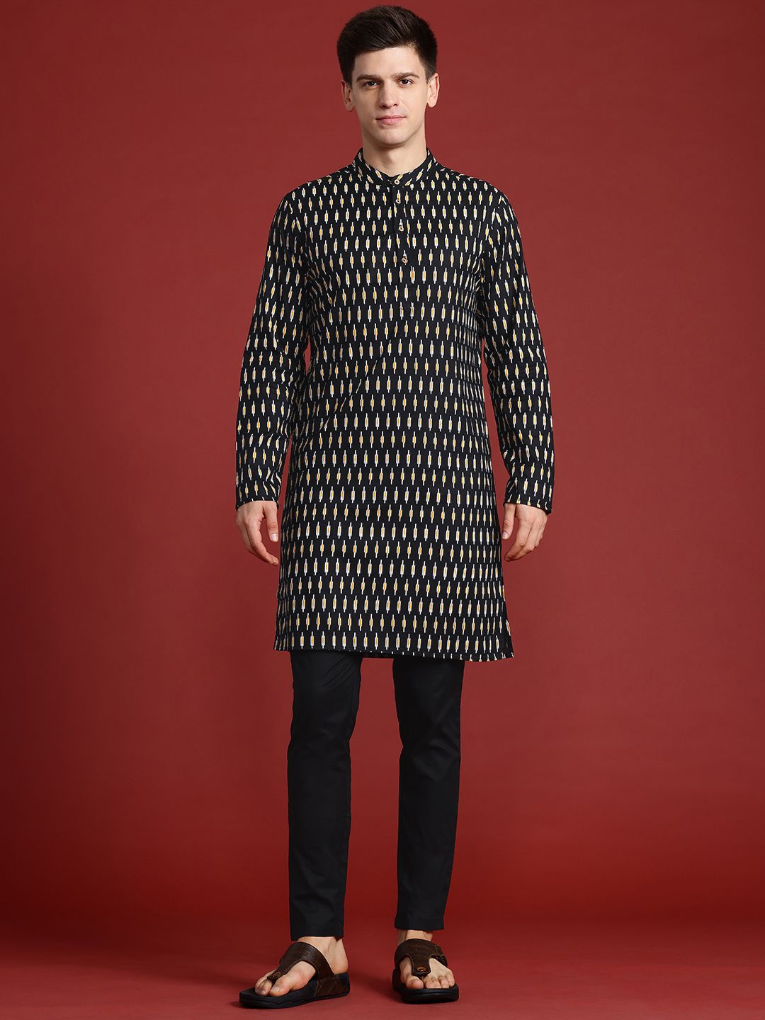 Anouk Printed Pure Cotton Kurta with Trousers