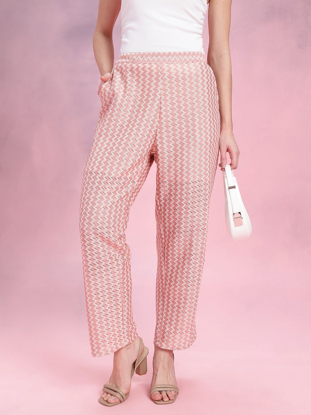 DressBerry Women Chevron Design Trousers