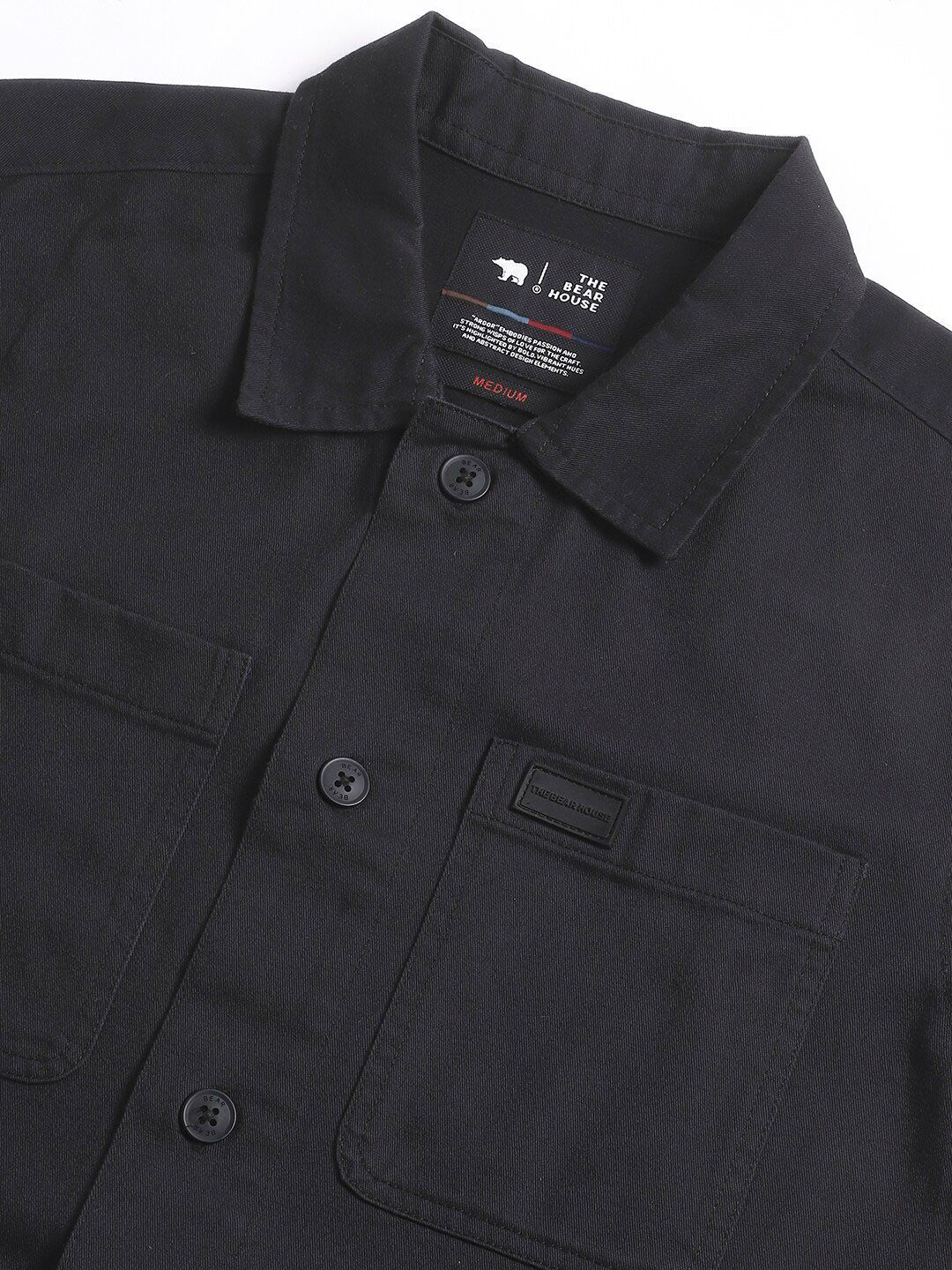 THE BEAR HOUSE Men Solid Regular Fit Cotton Shacket